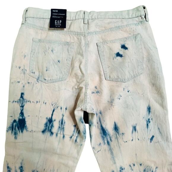 Gap Cheeky Straight High Rise Tie Dye Jeans NWT Size 16/33 - Picture 12 of 13